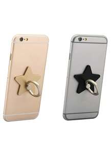 4 Stück Stern Dekor PC Multifunktions Handyring Halter kompatibel mit iPhone, Android Handy, Geschenk für Geburtstag, Familie, Freunde Fingerring Halter, Handygriff, Handyzubehör - Verschiedenfarbig - Übersicht 4
