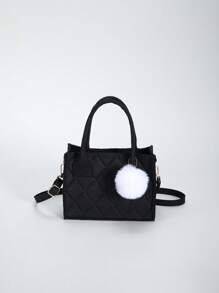 Lightweight, Portable, Large Capacity Casual, Fashion Mini Stitch Square Bag Solid Color Double Handle Portable, Single Small Wallet College, Back to School, Work, Business, Commute, Outdoors For Teen Girls, For Teenagers Plush For Girls, Women, College Students, Rookies & White-collar Workers For Fall, Winter Essential, For Work, Office, Commute, For Autumn & Winter, Outdoors