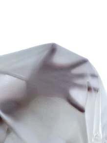 SHEIN VCAY Frill Trim Batwing Sleeve Mock Neck Blouse - White - View 7