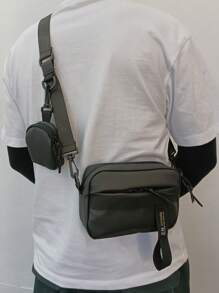 Multifunctional Solid Color Square Bag Casual Adjustable Strap With Coin Shoulder Bag Sling Bag Casual Bag Crossbody Bag For High School Student University Student Students School Supplies Street Black Bag Large Capacity Multi-Functional Outdoor Vacation Travel Essentials Holiday Essentials Bag For Men Camping Sling Bag For Men Bags Men Summer Back To School Summer Bag Spring Break Bag Pack Cross Body Bag