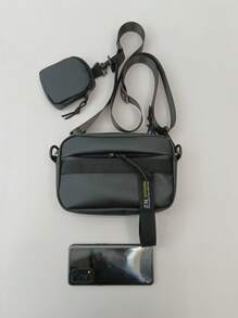 Multifunctional Solid Color Square Bag Casual Adjustable Strap With Coin Shoulder Bag Sling Bag Casual Bag Crossbody Bag For High School Student University Student Students School Supplies Street Black Bag Large Capacity Multi-Functional Outdoor Vacation Travel Essentials Holiday Essentials Bag For Men Camping Sling Bag For Men Bags Men Summer Back To School Summer Bag Spring Break Bag Pack Cross Body Bag