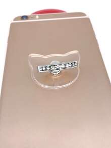 1 pieza Soporte de aro de celular con diseño de diamante de imitación aleación de zinc - transparente - Ver 2