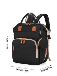 Baby Quilted Detail Diaper Bag - Black - View 4