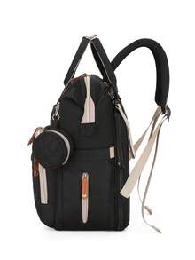 Baby Quilted Detail Diaper Bag - Black - View 6