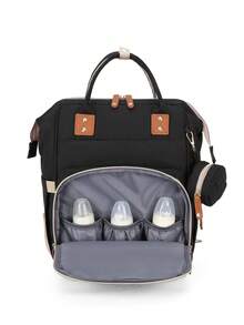 Baby Quilted Detail Diaper Bag - Black - View 7