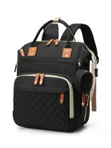 1 pieza Bolsa de pañales guateado de gran capacidad - Negro - Ver 1