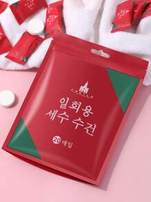 20 piezas Toalla desechable comprimido facial para viajar - Blanco - Ver 1