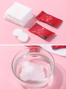 20 piezas Toalla desechable comprimido facial para viajar - Blanco - Ver 4