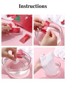 20 piezas Toalla desechable comprimido facial para viajar - Blanco - Ver 6