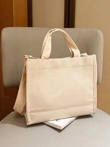 可調節 雙把手時尚 前衛純色女士手提包