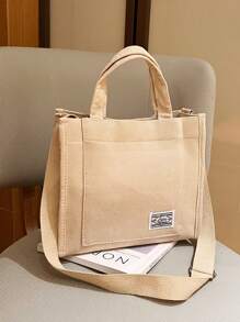 可調節 雙把手時尚 前衛純色女士手提包