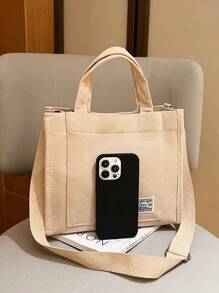 可調節 雙把手時尚 前衛純色女士手提包