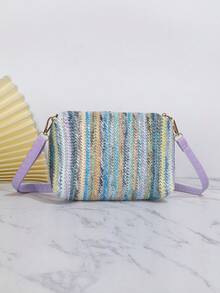 Túi Rơm Mini Colorblock Trang Trí Hình Bướm Dây Đeo Có Thể Điều Chỉnh Cho Kỳ Nghỉ - Nhiều màu - Xem 2