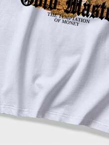 ROMWE MEN Hombres Camiseta con estampado de oso - Blanco - Ver 3