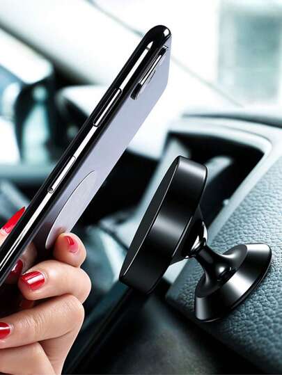 Car Phone Holder - Round Adhesive Magnetic Dashboard Mount