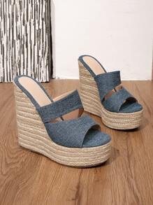 Giày cao gót đế xuồng thanh lịch màu mơ cho nữ, thích hợp cho mùa xuân, mùa thu, ngoài trời, tiệc tùng, kỳ nghỉ, giày cao gót đa năng - Màu xanh lam - Xem 2