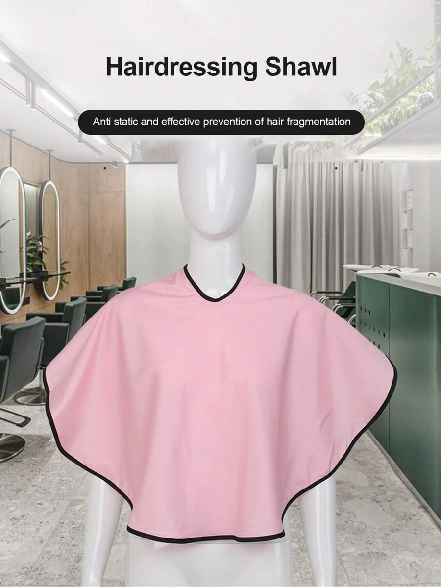 Tạp dề làm tóc, 1 chiếc khăn choàng nhuộm tóc, áo choàng cắt tóc, khăn choàng cắt tóc - Hồng - Xem 1