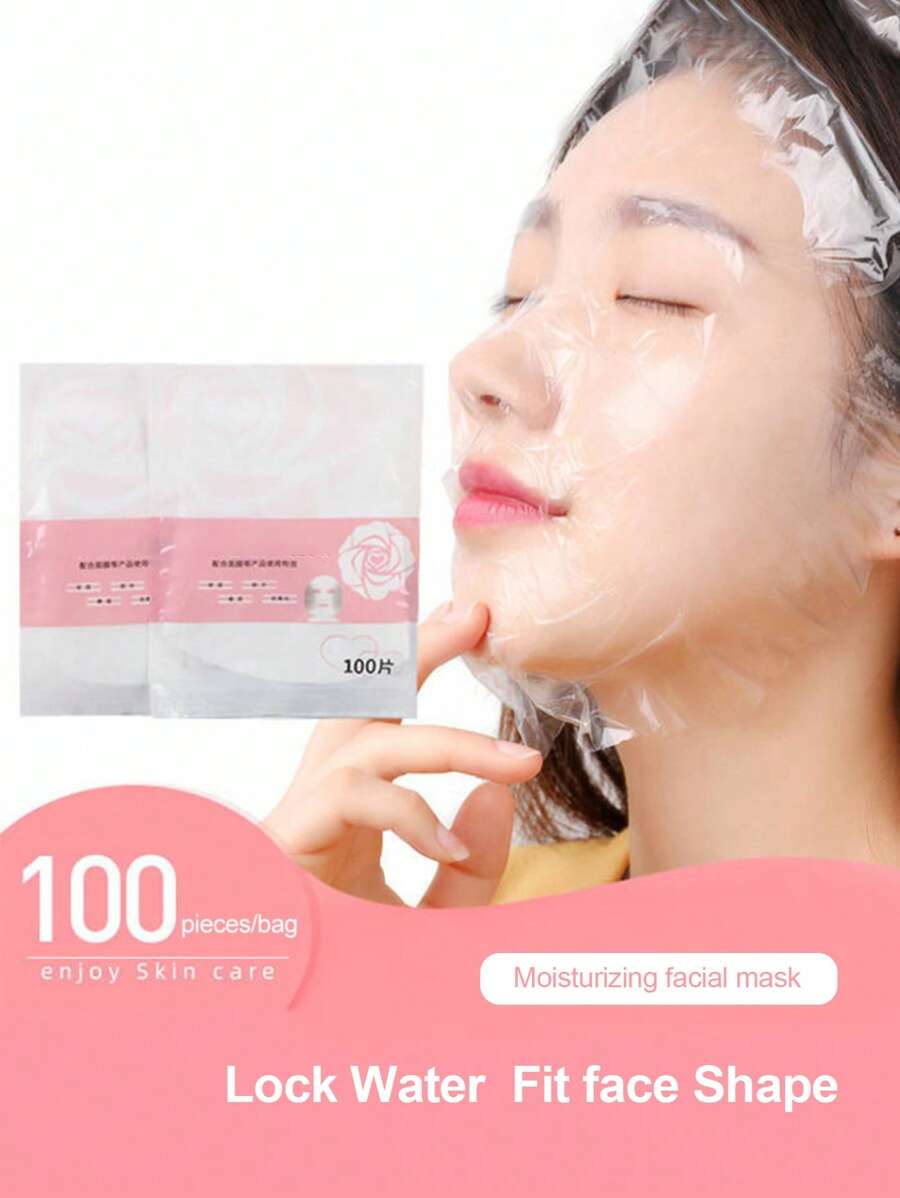 100枚入り 使い捨て フェイスマスクシート 保湿用プラスチックフェイスマスクシート SHEIN JAPAN