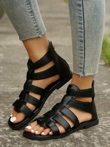 女士平底涼鞋 - 黑色 - 查看 2