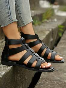 女士平底涼鞋 - 黑色 - 查看 3