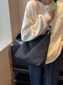 Túi Hobo tối giản màu đen Dây đeo có thể điều chỉnh Thường ngày - màu đen - Xem 2