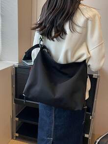 Túi Hobo tối giản màu đen Dây đeo có thể điều chỉnh Thường ngày - màu đen - Xem 4