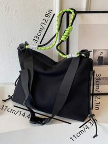 Túi Hobo tối giản màu đen Dây đeo có thể điều chỉnh Thường ngày - màu đen - Xem 7