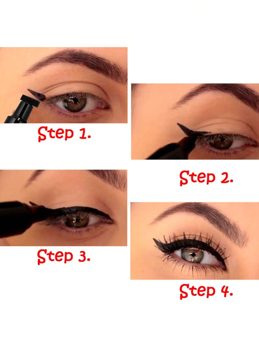 HANDAIYAN Doubleheaded Waterproof Triangular Stamp Eyeliner Pen
