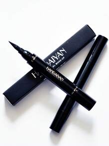 HANDAIYAN 2-In-1 Eyeliner Pencil, Waterproof Sweat-Resistant Long-Lasting Smooth Dual-Ended Triangle Stamp Eyeliner, Black, Ideal For Daily Makeup, Holiday, Party, Back To School, Travel, Face Painting, Cosmetics For Women, Suitable For Winter/Spring, Ideal Gift For Birthday, Valentine's Day, Mother's Day, Essential For Carnival Party - 黑色 - 查看 11