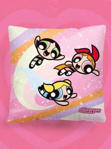 The Powerpuff Girls | ROMWE 撞色和女孩印花靠墊套不附帶墊芯 - 彩色 - 查看 1