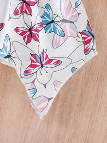 女嬰印花不對稱下擺吊帶連衣裙 - 彩色 - 查看 7