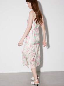 Floral Print Ruched Bust Ruffle Hem Cami Dress - Multicolor - View 2