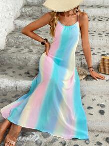 SHEIN Unity 漸變圖案吊帶連衣裙 - 彩色 - 查看 1