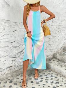 SHEIN Unity 漸變圖案吊帶連衣裙 - 彩色 - 查看 4