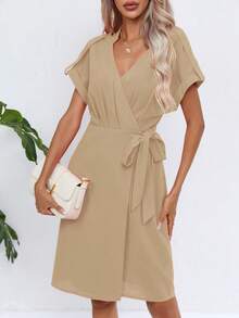 SHEIN Privé Đầm - Màu be - Xem 5