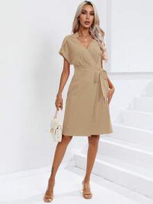 SHEIN Privé Đầm - Màu be - Xem 7