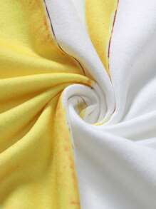 Manfinity LEGND 男士筆刷圖案T恤和腰部抽繩短褲 - 白色 - 查看 4