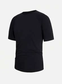 DAZY Men Cotton Solid Raglan Sleeve Tee