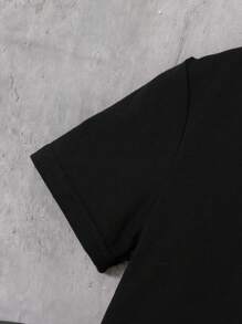 SHEIN Bộ thời trang bé trai Dây kéo Túi Slogan Giải trí - Nhiều màu - Xem 3