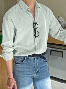 DAZY Men Solid Button Front Shirt,Fall Clothes