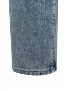 Cô gái tuổi teen Rách Hai âm Quần legging thẳng - Xanh và trắng - Xem 7