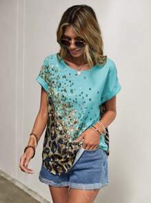 SHEIN LUNE Áo sơ mi nữ In hoa Báo Giải trí - Nhiều màu - Xem 5