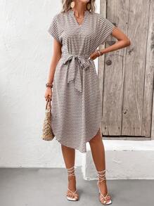 SHEIN Frenchy Đầm Thắt lưng Tất cả trên in Giải trí - Nhiều màu - Xem 5