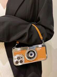 Funda para móvil con diseño de cámara con acollador - Marrón - Ver 2