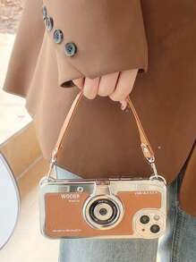Funda para móvil con diseño de cámara con acollador - Marrón - Ver 3