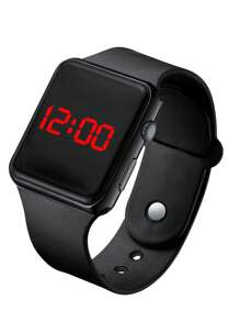 Đồng hồ điện tử vuông 1pc & Vòng đeo tay đính cườm 1pc - Nhiều màu - Xem 3