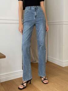 DAZY High Waist Straight Leg Jeans