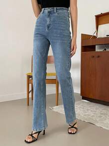 DAZY High Waist Straight Leg Jeans