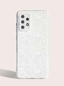 Vỏ điện thoại trong suốt có hoa văn - trắng - Xem 4