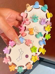 10pcs Girls Random Flower Design Cute Hair Claw For Hair Decoration
